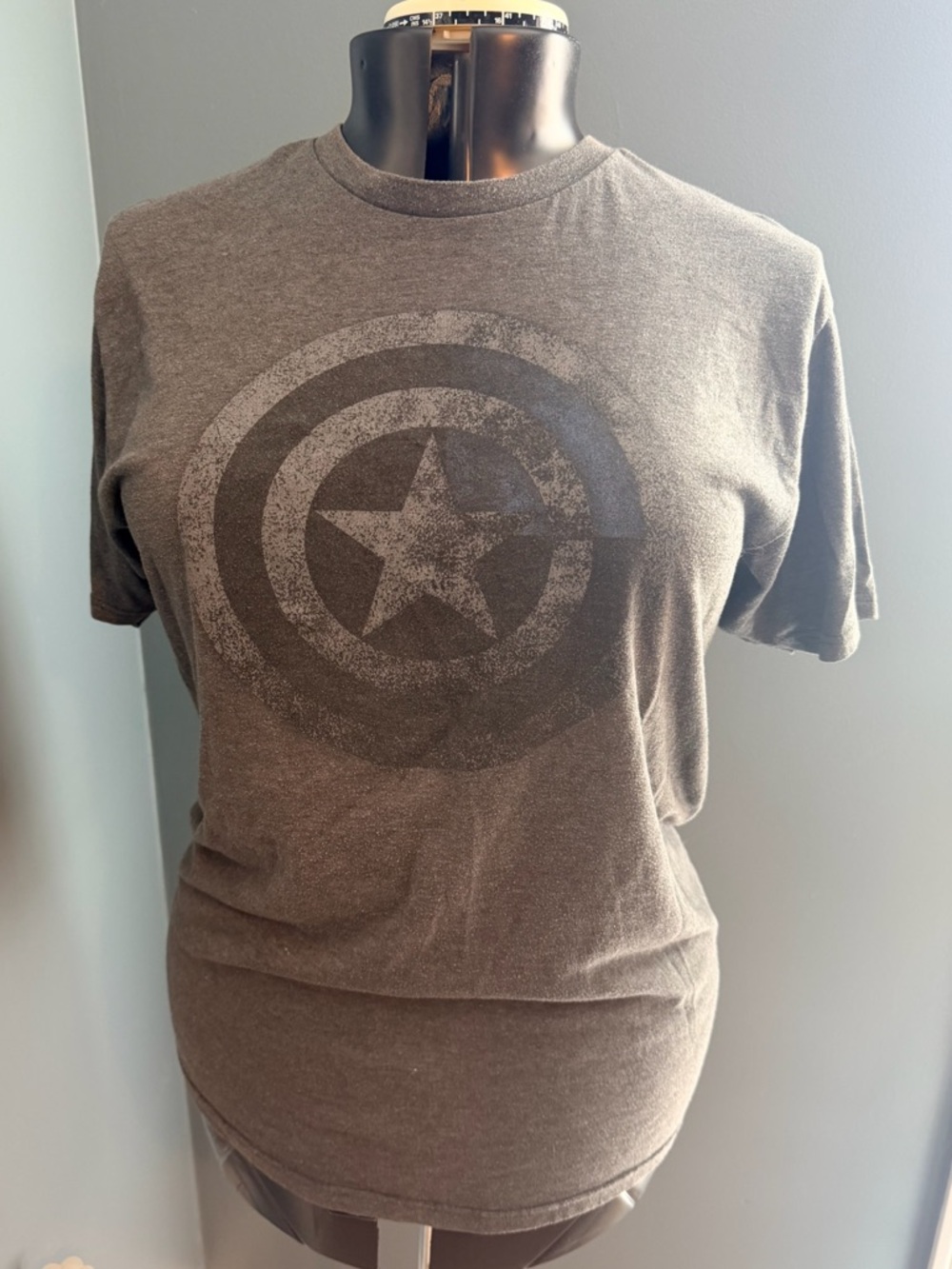 Marvel Black Heather Logo Tee with White Print